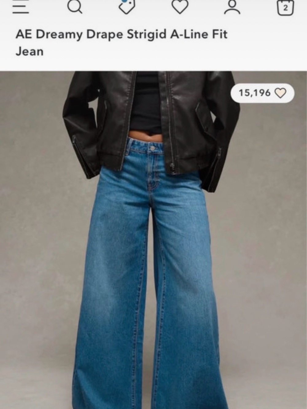 NWT American Eagle Outfitters Dreamy Drape Strigid A-Line Fit Jeans - Blue